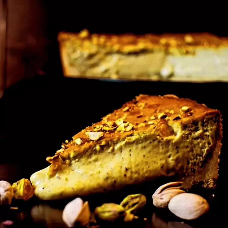 TARTA DE PISTACHO Y QUESO